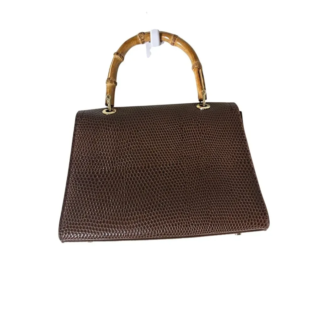 J. McLaughlin Brown Textured Leather 